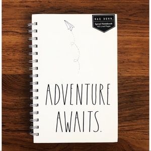 RAE DUNN "adventure awaits" Spiral notebook